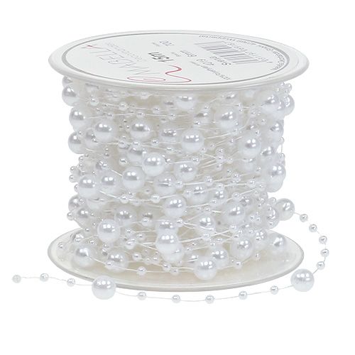 Product Pearl cord white 6mm 15m
