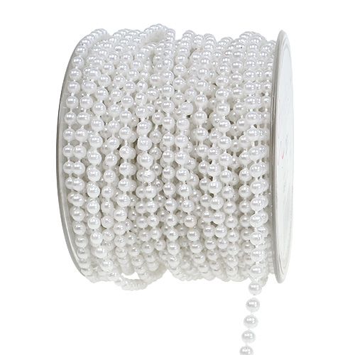 Floristik24 Pearl cord white Ø4mm 20m