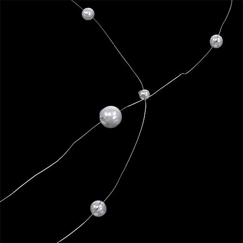 Floristik24 Pearl wire White 25m