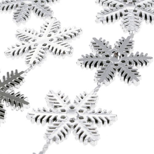 Floristik24 Decorative garland snowflakes silver 270cm
