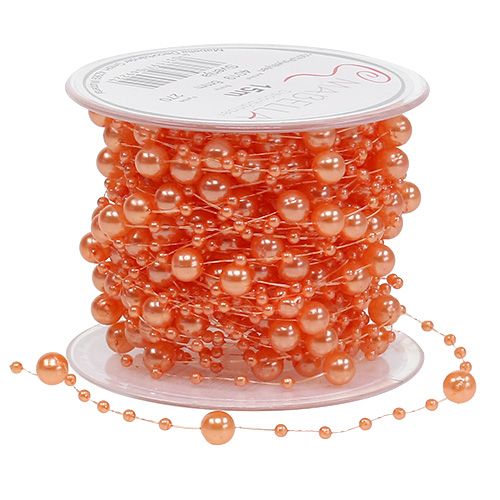 Floristik24 Pearl necklace orange 6mm 15m