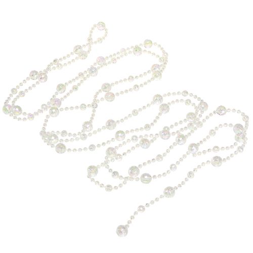 Floristik24 Pearl necklace pearl ribbon pearl garland clear white 270cm × 2pcs