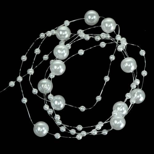 Floristik24 Pearl Necklace White Ø3 - 8mm L3m