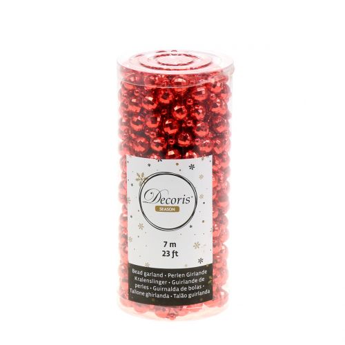 Floristik24 Christmas Tree Decoration Pearl Garland Red 7m