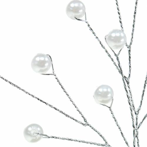 Floristik24 Pearl branch white L18cm 2pcs