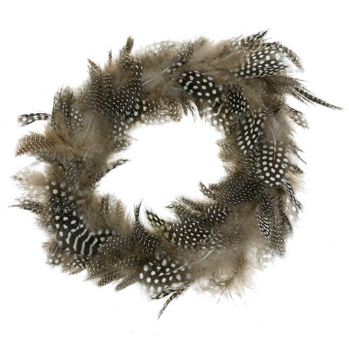 Floristik24 Feather wreath guinea fowl Ø16cm