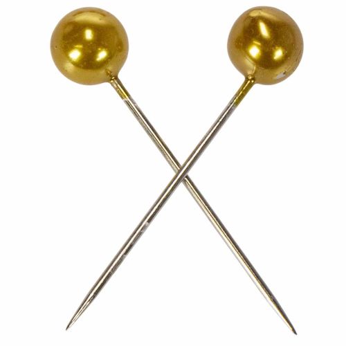 Pearl Head Pins Gold Ø15mm 75mm | Floristik24.co.uk