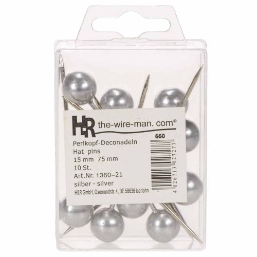 Beading pins silver Ø15mm 75mm