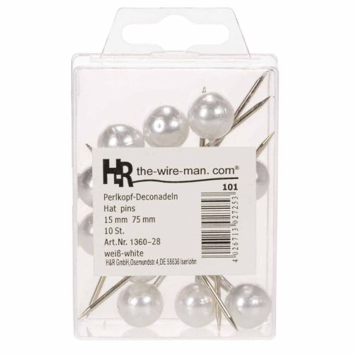 Pearl Head Pins White Ø15mm