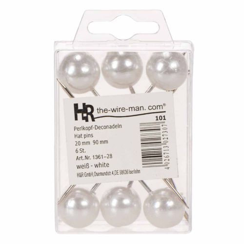 Beading pins white Ø20mm 90mm