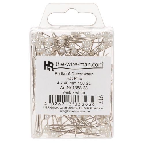 Pearl Head Pins White Ø4mm