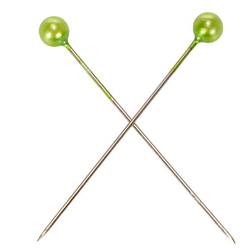 Green pearl-headed floristry pins, versatile use, Ø4mm, 40mm, 150 pieces | Floristik24.co.uk