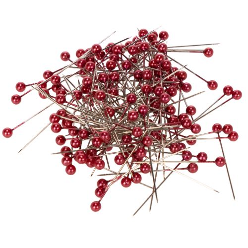 Pearl Head Pins Red Decorative Pins for Florists Ø4mm 40mm Set of 150 buy online | Floristik24.co.uk