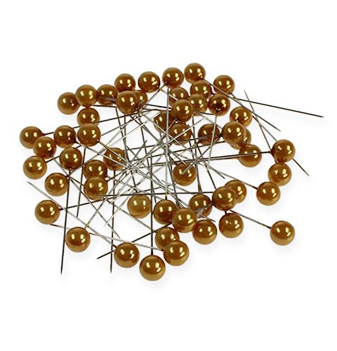 Floristik24 Pearl head pins gold Ø10mm 60mm 50p