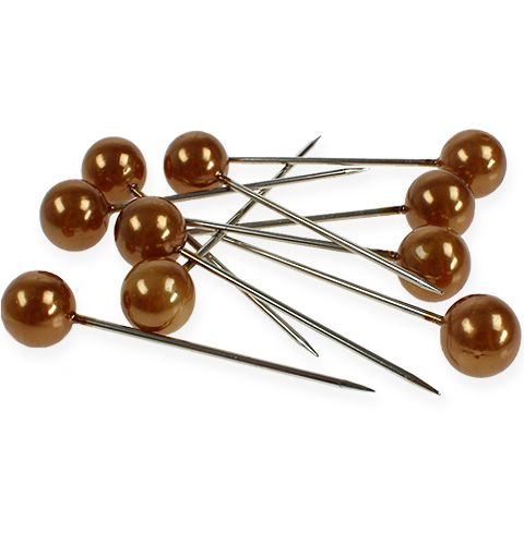 Floristik24 Pearl Head Pins Gold Ø15mm 75mm