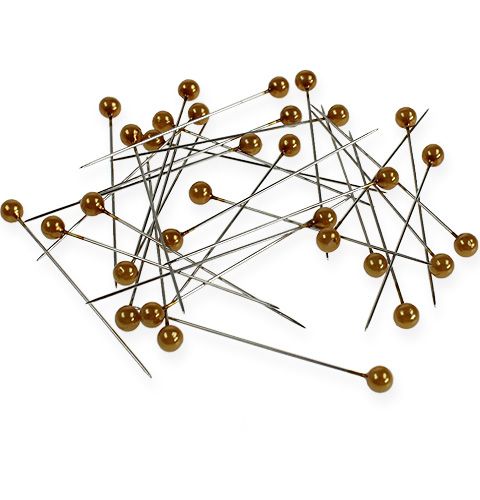 Floristik24 Pearl head pins Ø6mm 65mm gold