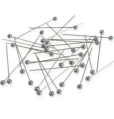 Pearl head pins Ø6mm 65mm silver
