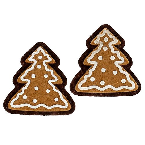 Floristik24 Felt stickers gingerbread fir 4,5cm 12pcs