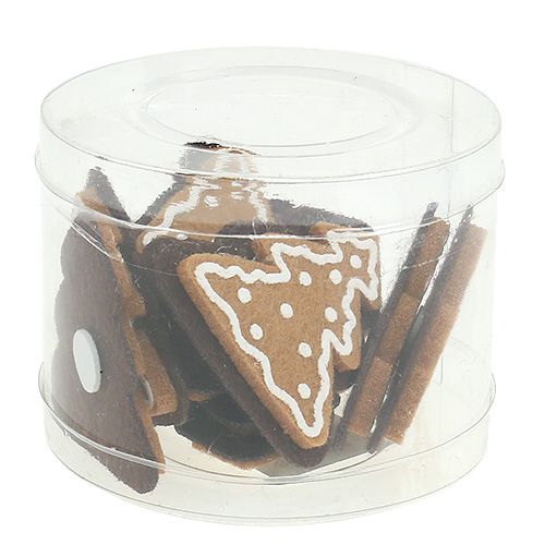 Floristik24 Felt stickers gingerbread fir 4,5cm 12pcs