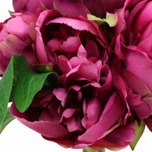 Floristik24 Artificial flower bouquet with peonies magenta purple Ø27cm 1 pc