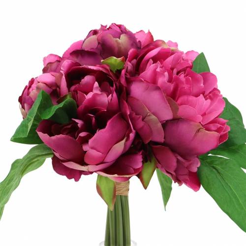 Floristik24 Artificial bouquet with peonies magenta purple Ø27cm 1pc