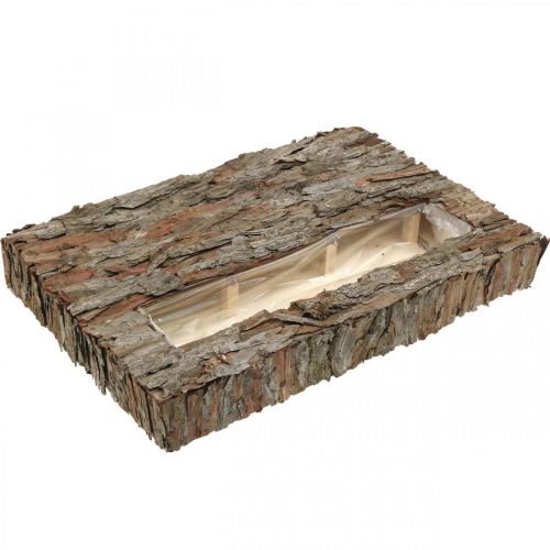 Floristik24 Decorative coaster with plant trough pine bark 45 × 30cm H6cm