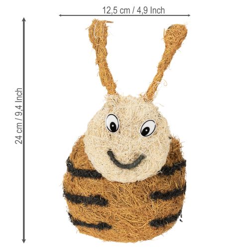 Product Bee figurine made from natural materials with a cute design for children's rooms, 24cm, 2 pieces