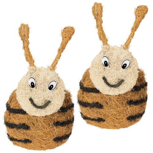 Product Bee figurine made from natural materials with a cute design for children's rooms, 24cm, 2 pieces