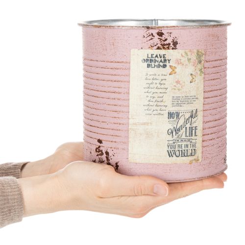 Product Plant pot, antique rose, decorative metal box, vintage, Ø15.5cm H15cm