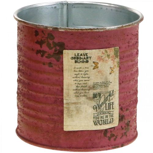 Floristik24 Planter decorative box round purple metal vintage decoration Ø8cm H7.5cm