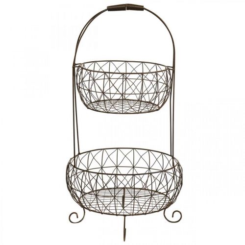 Floristik24 Plant etagere vintage metal basket stand 2-tier 62cm
