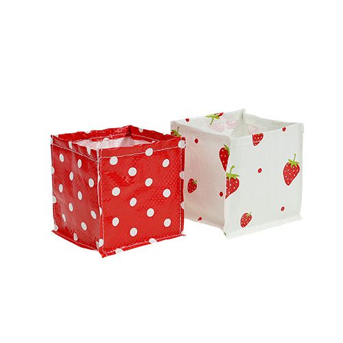 Floristik24 Plant box 10x10cm 8pcs. Red White