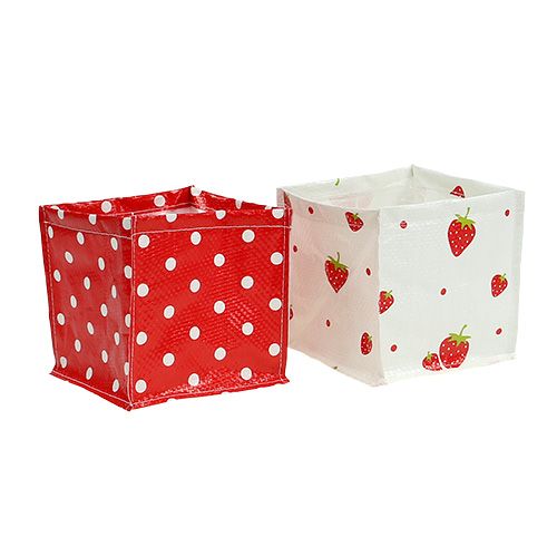 Floristik24 Plant box 12x12cm 6pcs. Red White