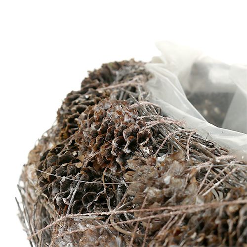 Floristik24 Plant heart made of cones 29cm x 20cm whitewashed 2pcs