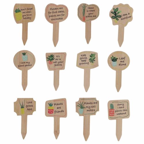 ProductNameBamboo Plant Markers with Humorous Sayings and Plant Illustrations, 11 x 6 cm, Set of 12/ ProductName

ProductDescription<h2>Bamboo Plant Markers for Pots and Home Plant Displays</h2>
<p>This set contains 12 bamboo plant markers for identifying
