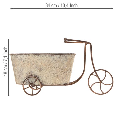 Product Planting bicycle flowerpot bicycle rust gray 34×16×18cm
