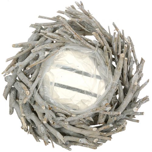 Floristik24 Planter Basket Wreath Gray Ø42cm
