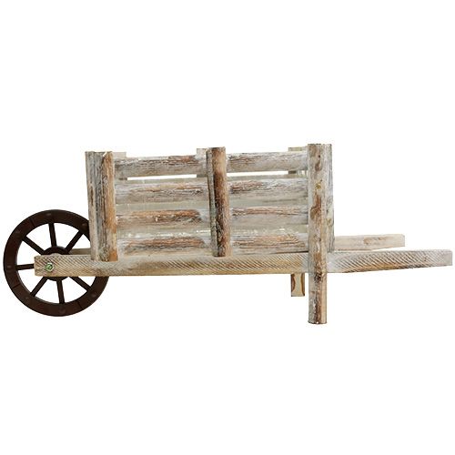 Floristik24 Planter Wheelbarrow White 58cm x 22cm x 20cm