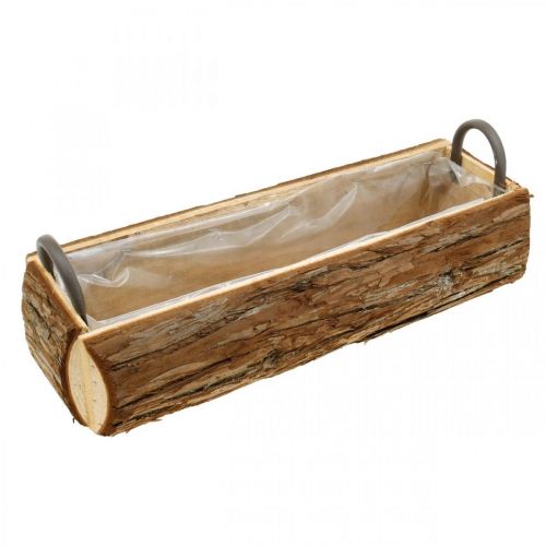 Floristik24 Planter, wooden box with bark, flower pot with handles 46cm