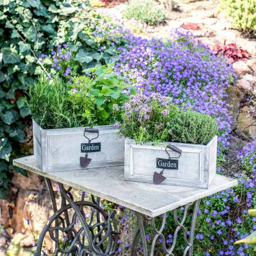Floristik24 Planter wooden box Garden white 32/27/22cm 3 pieces