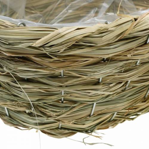 Floristik24 Planter made of hay, decorative basket, plant basket, flower basket oval set of 3