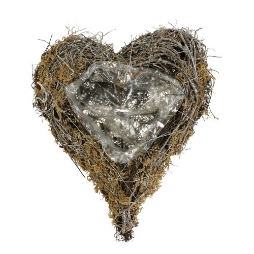 Floristik24 Plant heart made of vines and moss nature 20cm x 14cm