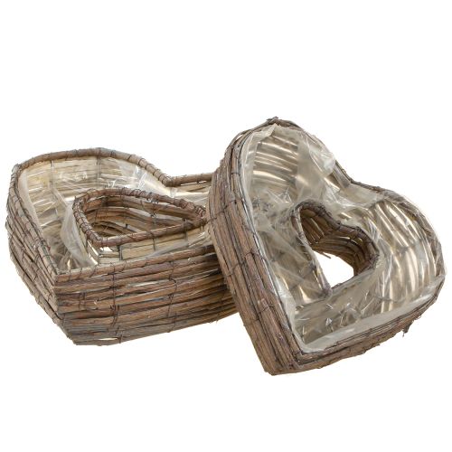 Plant Heart Plant Bowl Heart Natural Grey 30/40cm Set of 2