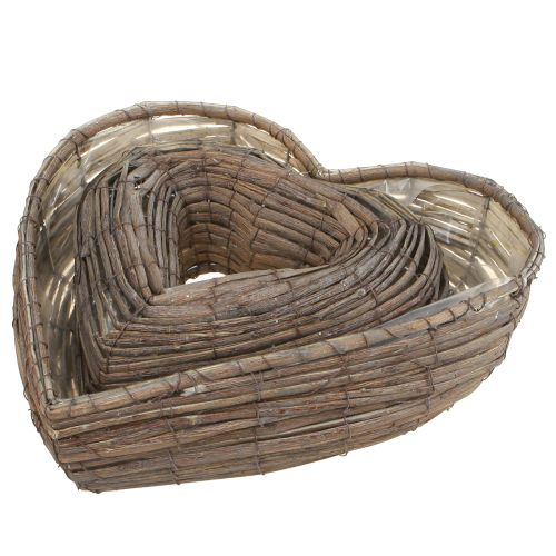 Product Plant Heart Plant Bowl Heart Natural Grey 30/40cm Set of 2
