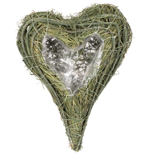 Palm Heart Planter with Plastic Lining 22cm Green Set of 2 | Floristik24.co.uk