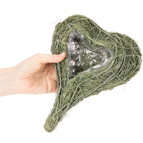 Potted Heart Decoration from Natural Materials with Protective Liner 25cm | Floristik24.co.uk