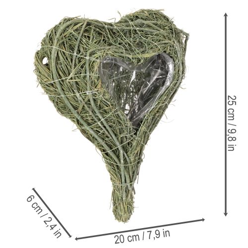 Potted Heart Decoration from Natural Materials with Protective Liner 25cm | Floristik24.co.uk