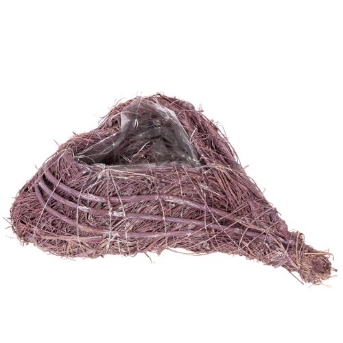 Purple Heart-Shaped Planting Bowl with Plastic Liner, 24cm