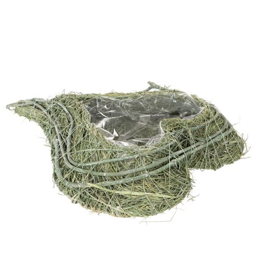 Heart-Shaped Natural Grass Planter with Liner, 38cm, Green | Floristik24.co.uk