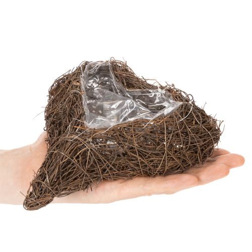 Heart-Shaped Twig Planter with Liner, 20cm, Set of 2 | Floristik24.co.uk